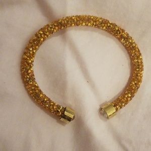 Stretch Swarovski gold sparkling cuff